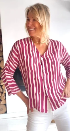 Camisa rayas buganvilla