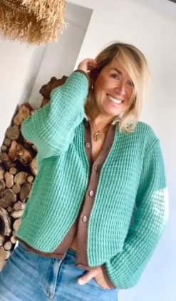 Chaqueta mykonos turquesa