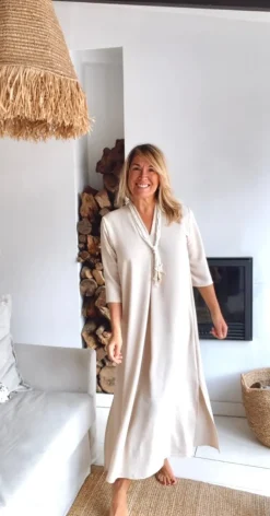 Vestido Laura beige
