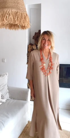 Vestido Laura taupe