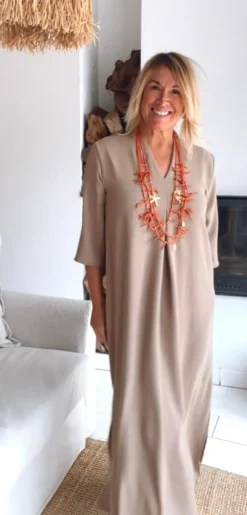 Vestido Laura taupe