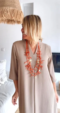 Vestido Laura taupe