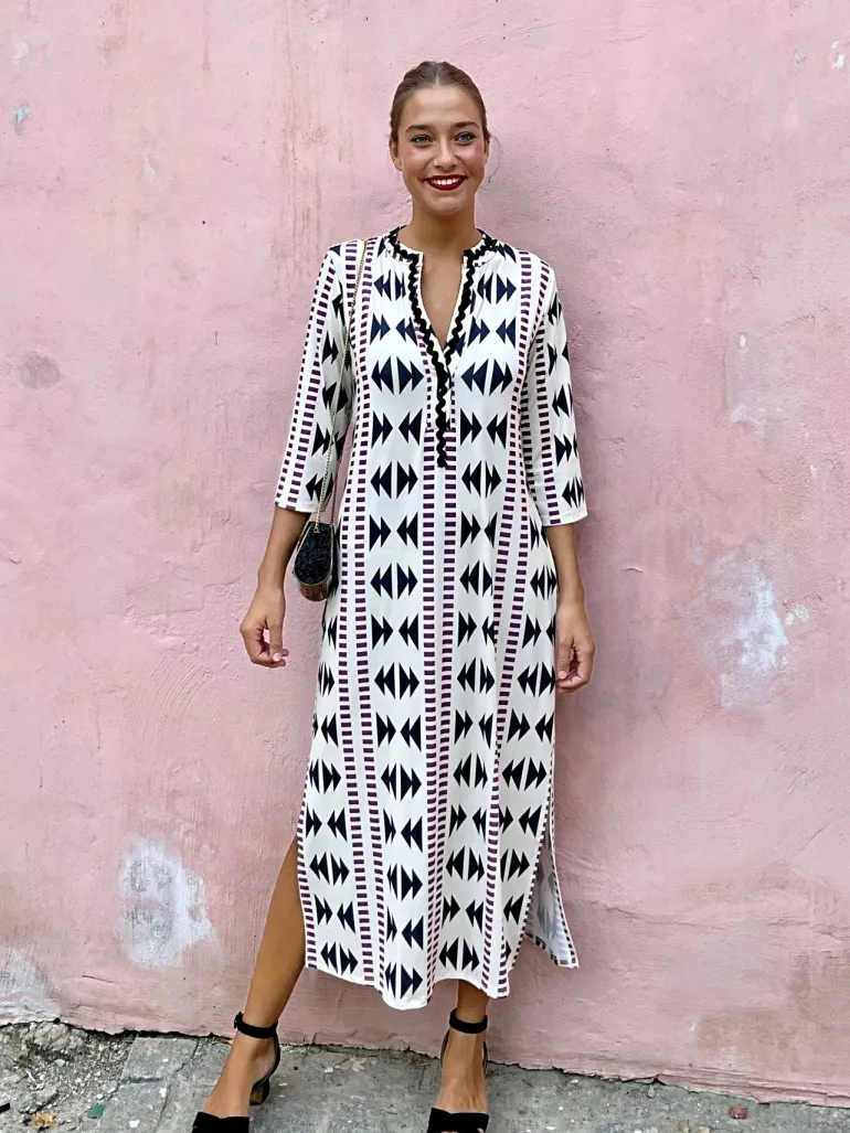 Vestido Praga geométrico